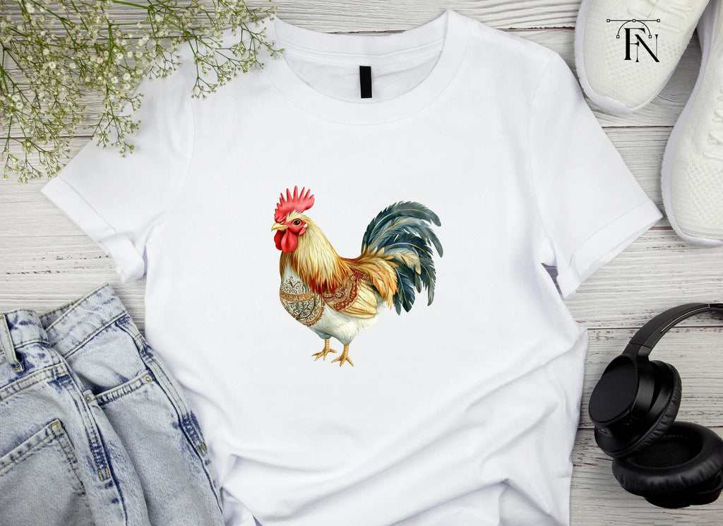 Boho Chic Rooster Clipart Bundle