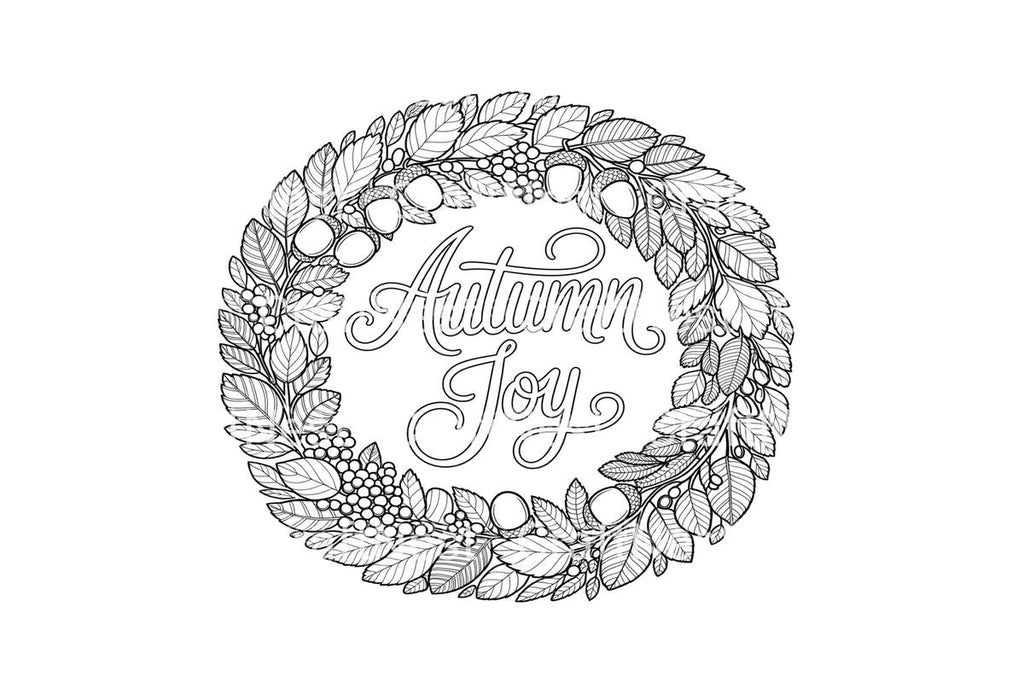 Autumn Joy Wreath Coloring Books