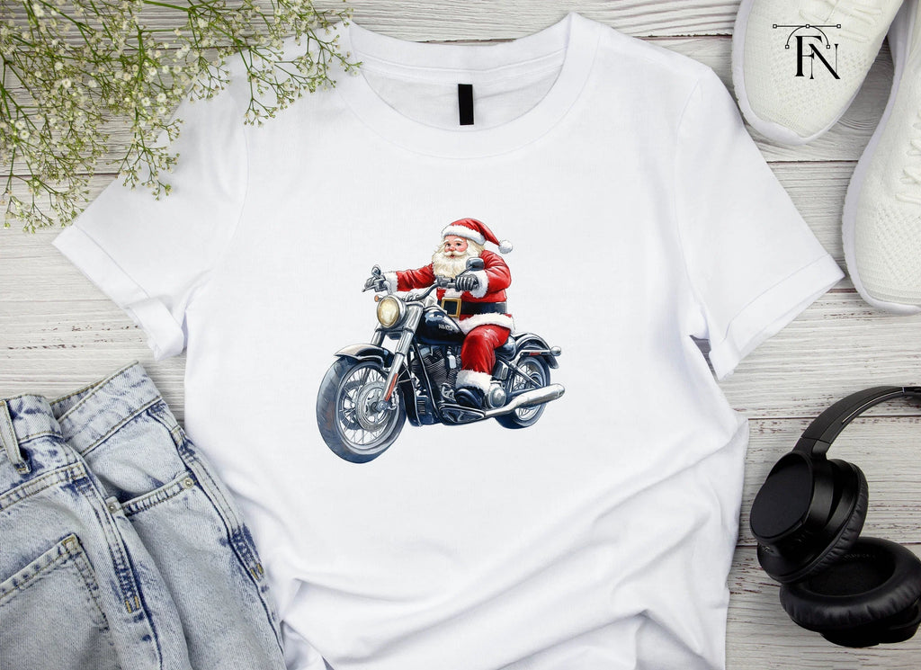 Biker Santa Christmas Clipart Bundle