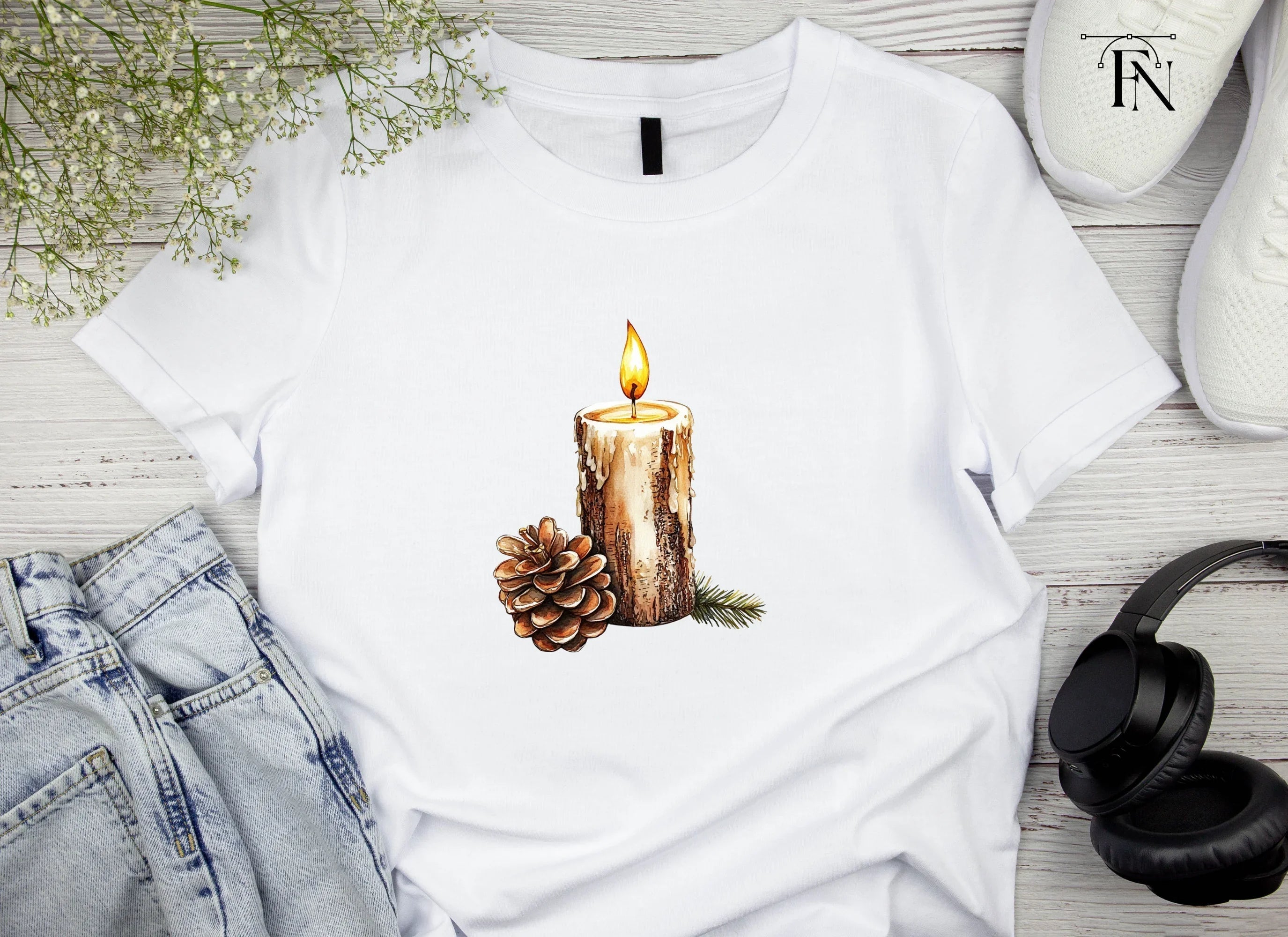 Hand Painted Holiday Candle Clipart Bundle
