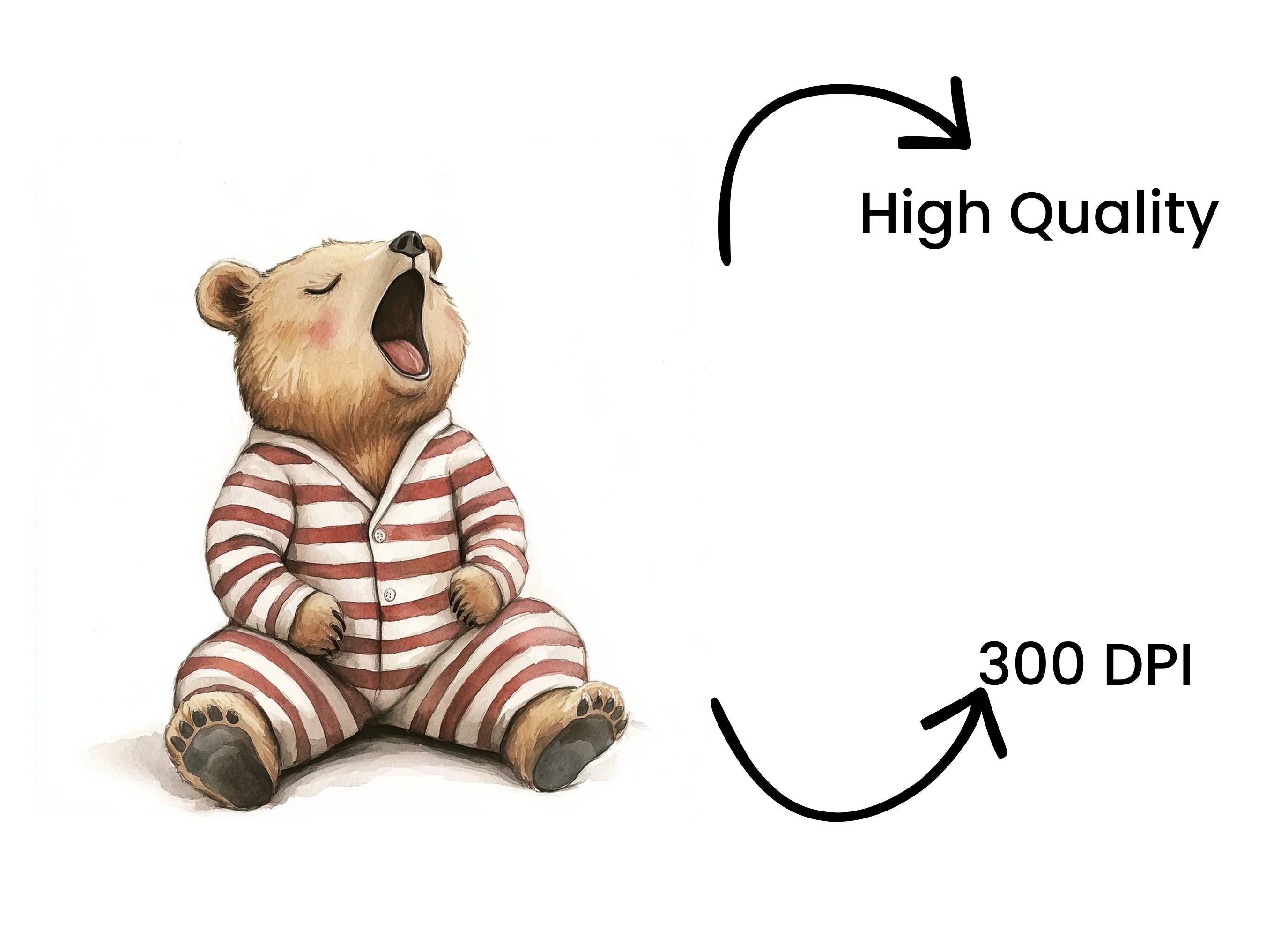 Sleepy Bear Clipart Bundle