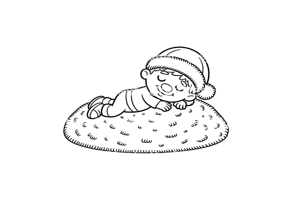 Cute Babies in Christmas Hats Coloring Books