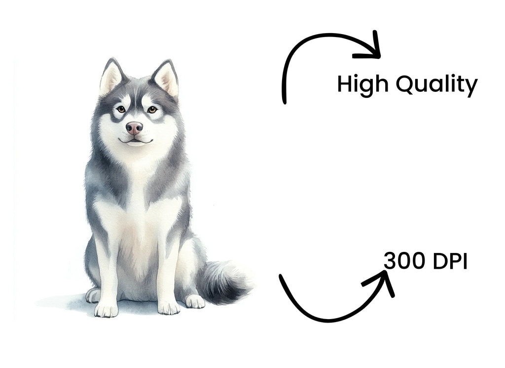Adorable Siberian Husky Dog Clipart Bundle