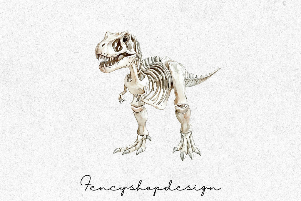 Dinosaur Skeleton Clipart Bundle