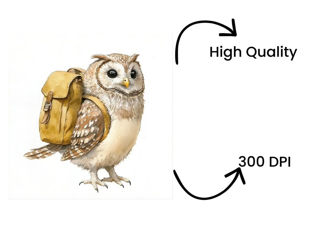 Cute Owl Backpack Clipart Bundle