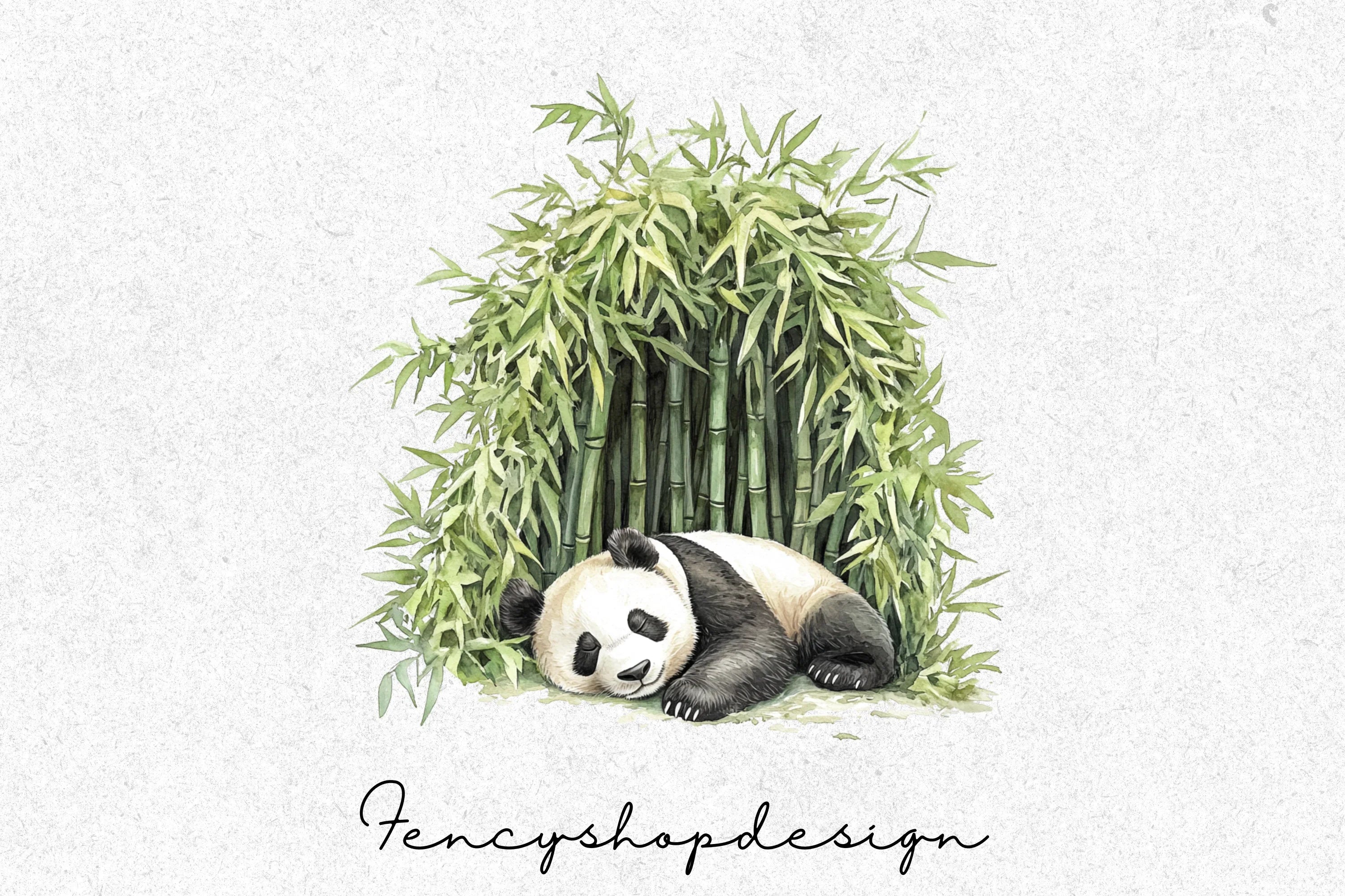 Cute Pandas Under Autumn Trees Clipart Bundle