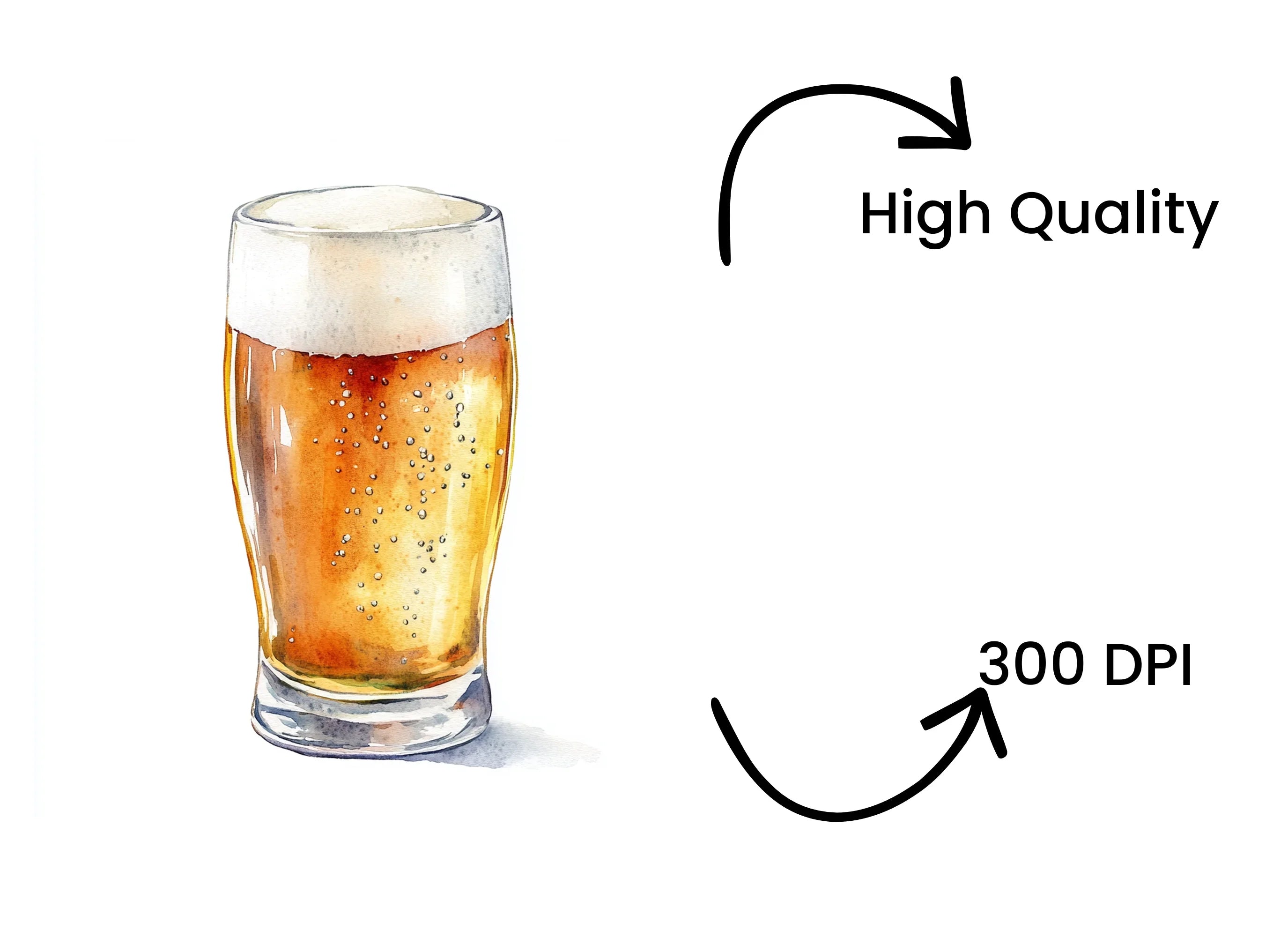Golden Beer Glasses Clipart Bundle