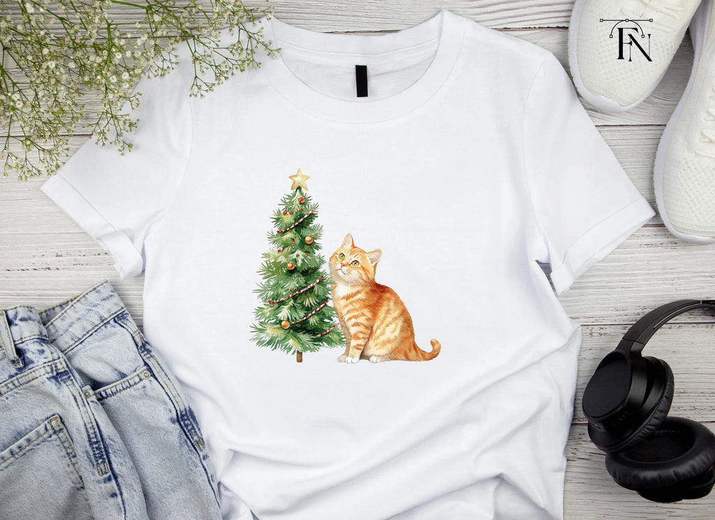 Christmas Kittens and Decorated Trees Clipart Bundle