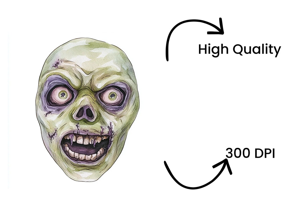 Zombie Faces Halloween Clipart Bundle