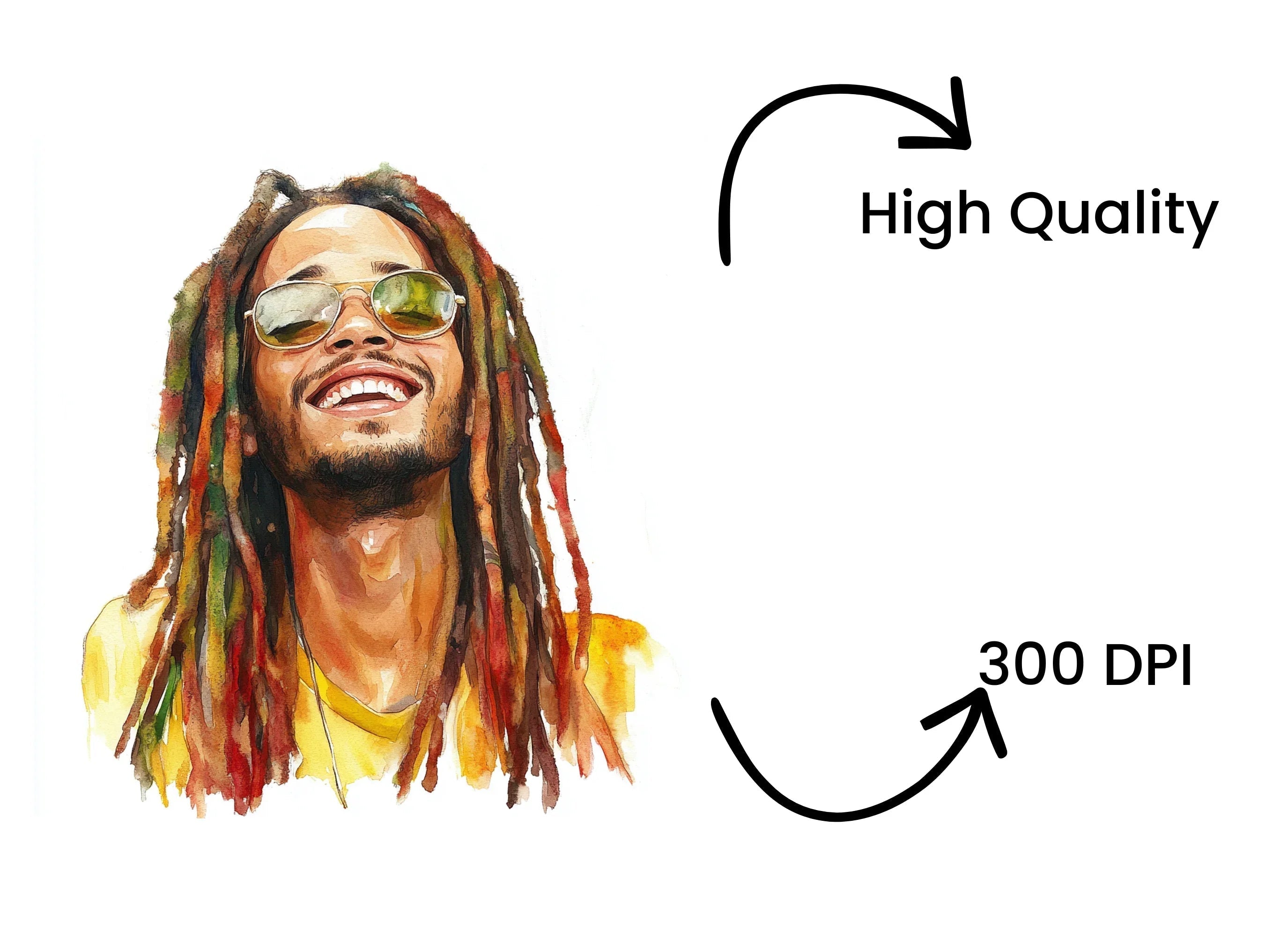 Rasta Man Clipart Bundle