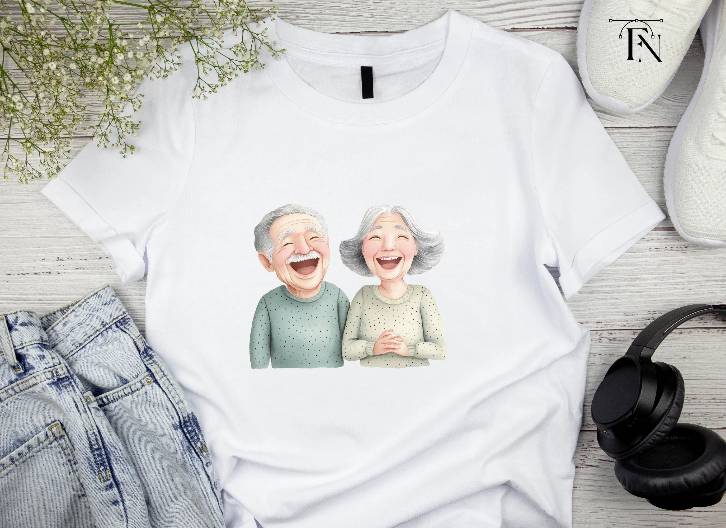 Happy Elderly Couple Clipart Bundle