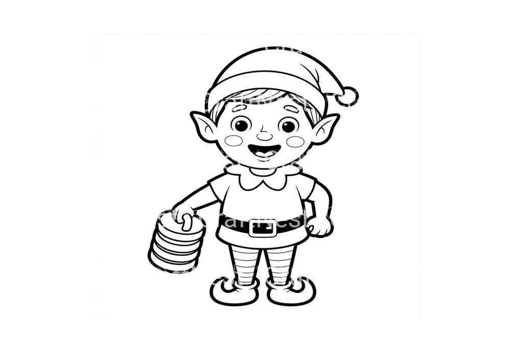 Christmas Elf With Gifts Coloring Books