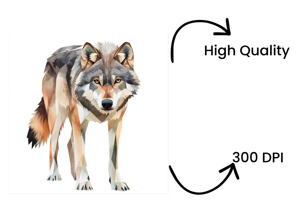 Geometric Wolf Clipart Bundle