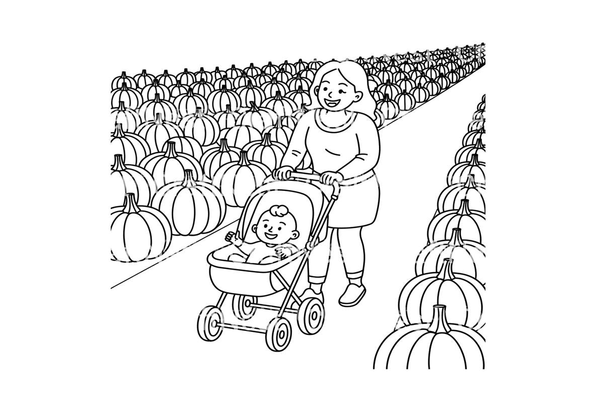 Pumpkin Patch Mom and Baby Coloring Books