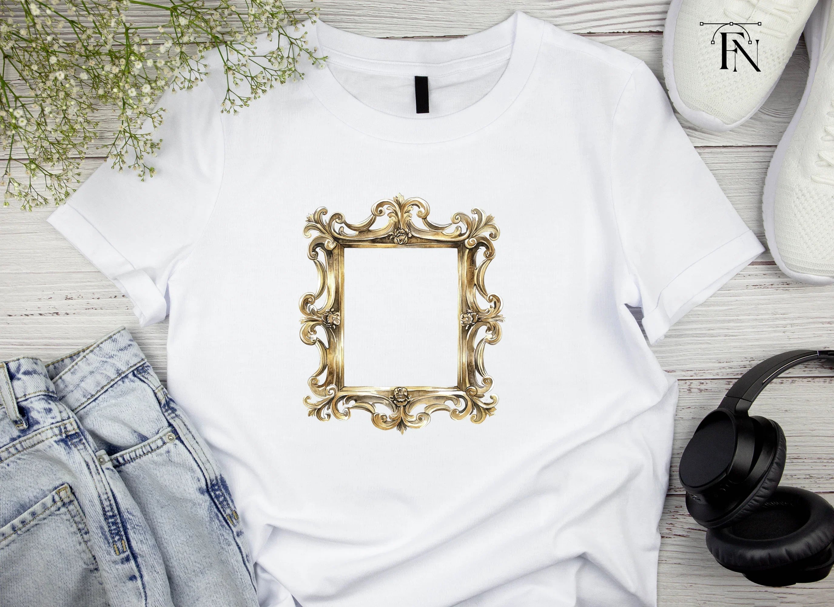 Luxurious Golden Ornate Frame Clipart Bundle
