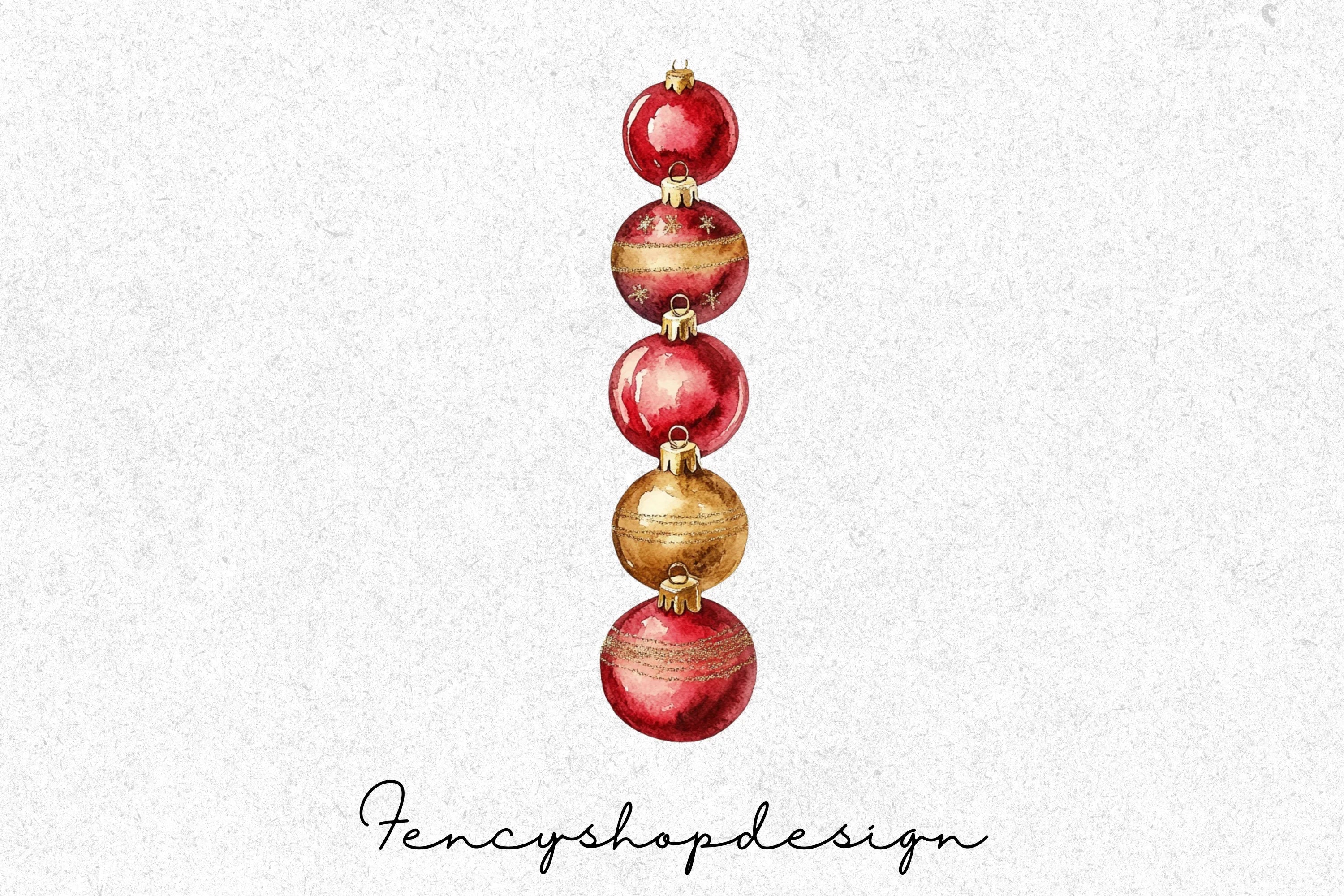 Festive Christmas Baubles Clipart Bundle