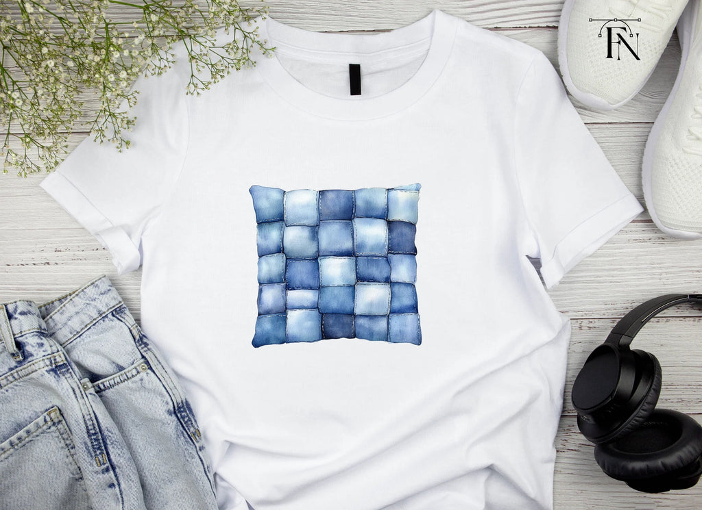 Denim Patchwork Pillow Clipart Bundle