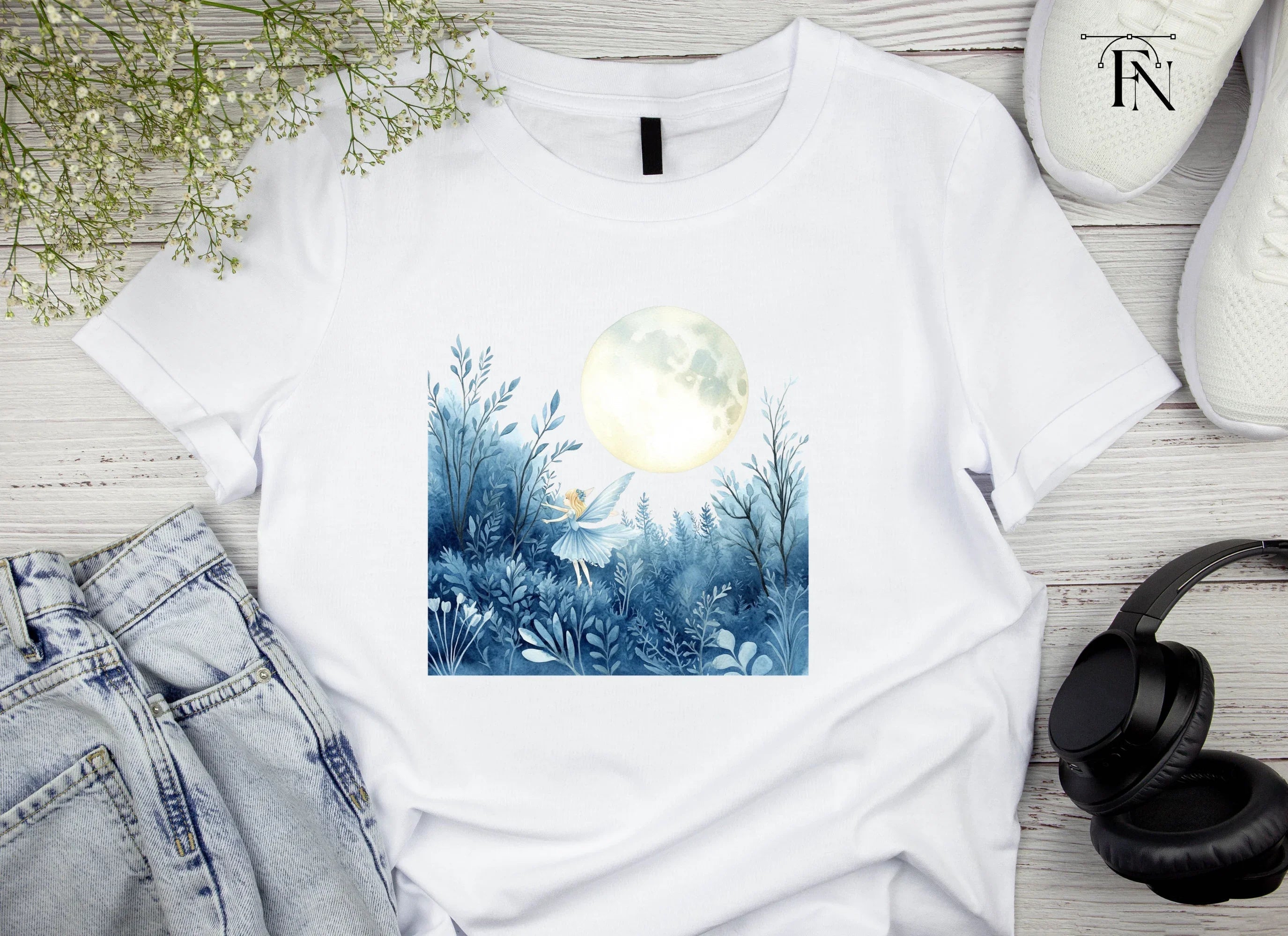 Moonlit Fairy Forest Clipart Bundle