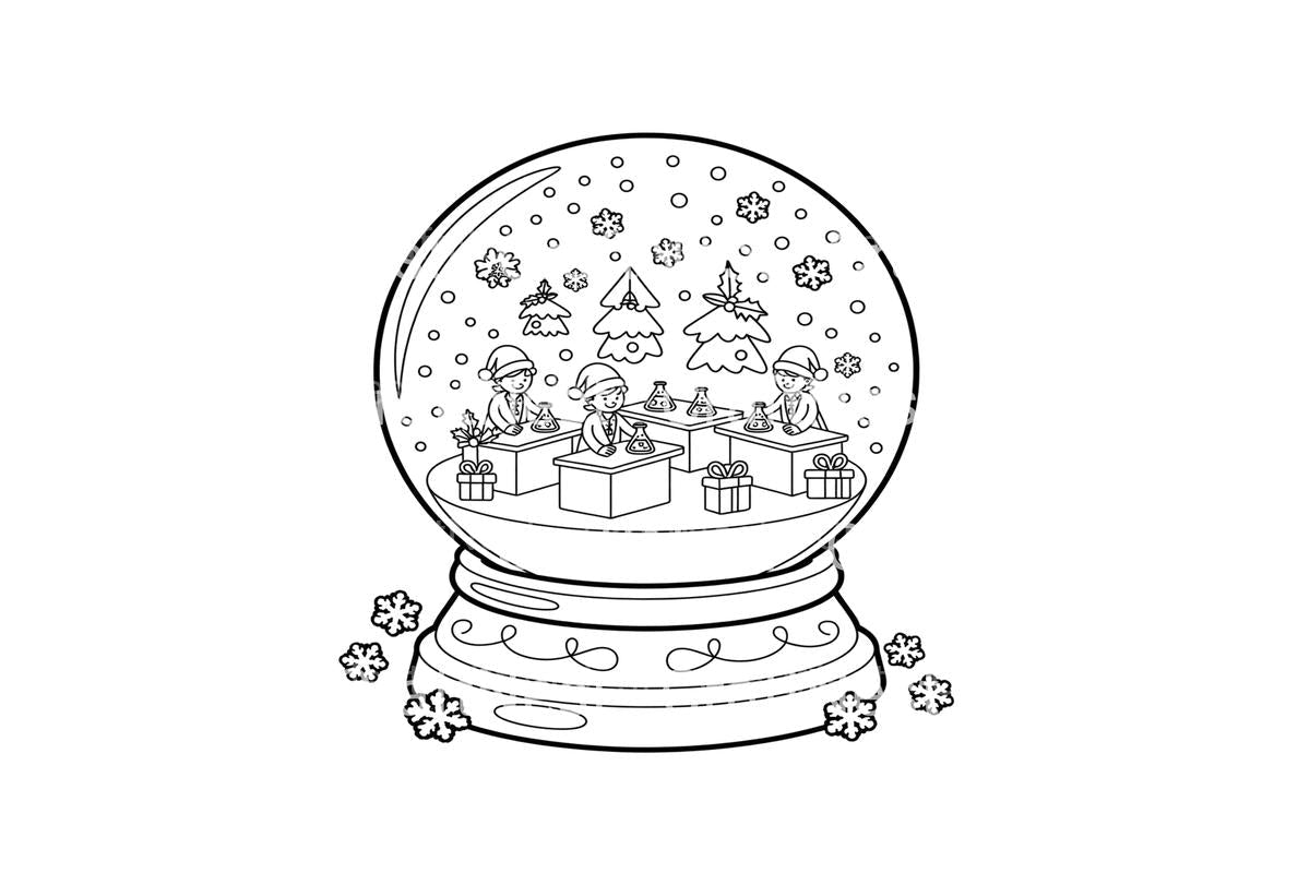Christmas Science Snow Globe Coloring Books