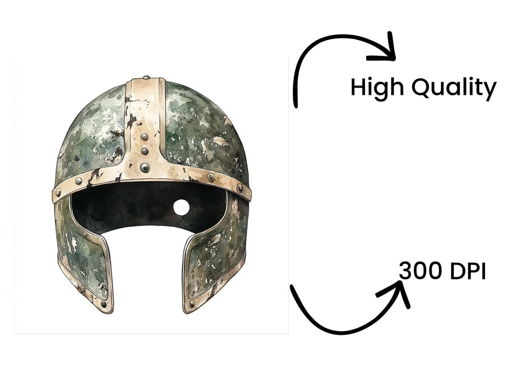 Vintage Medieval Helmet Clipart Bundle