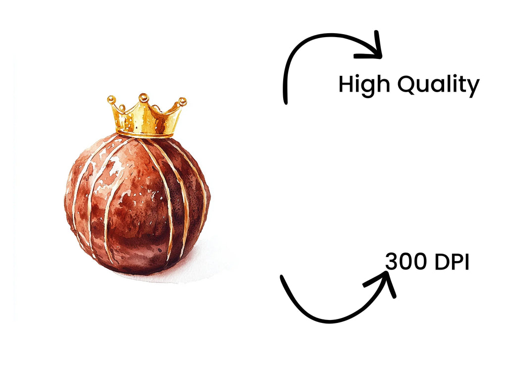 Chocolate Truffle with Golden Crown Clipart Bundle