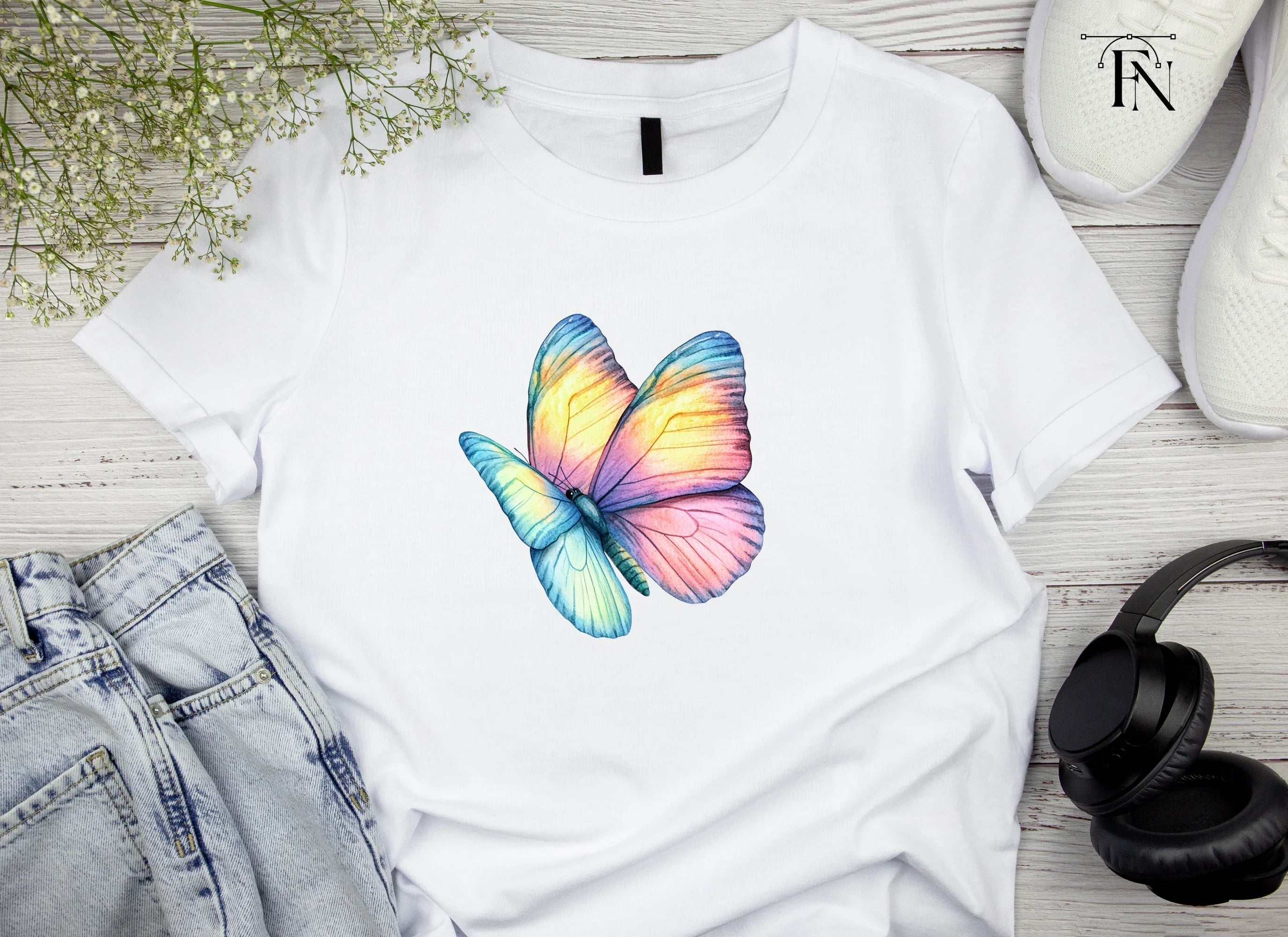 Pastel Butterfly Duo Clipart Bundle