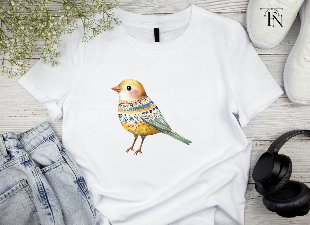 Colorful Folk Bird Clipart Bundle