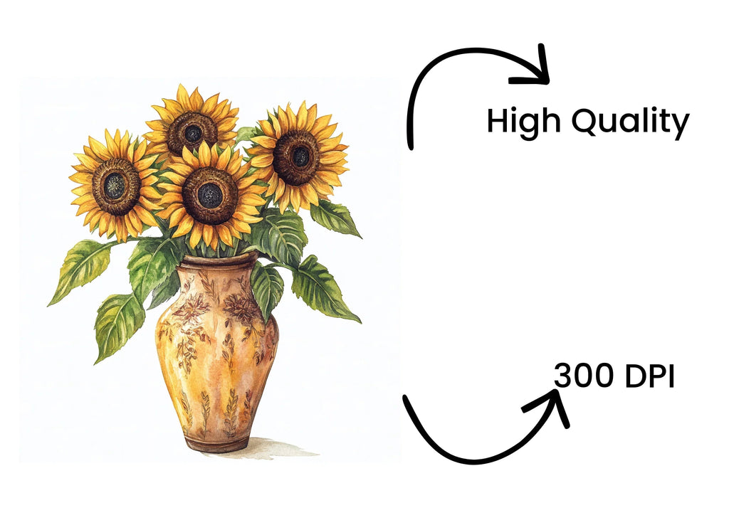 Rustic Sunflower Arrangements Clipart Bundle