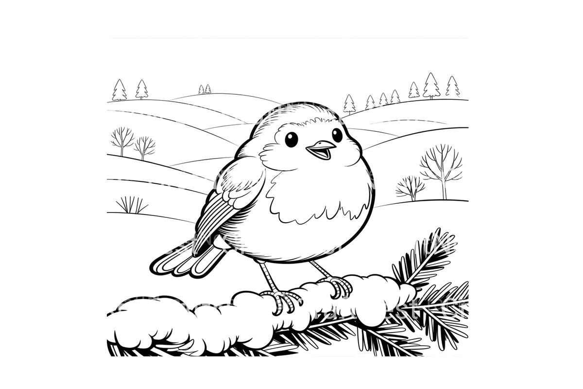Cute Winter Birds Coloring Books
