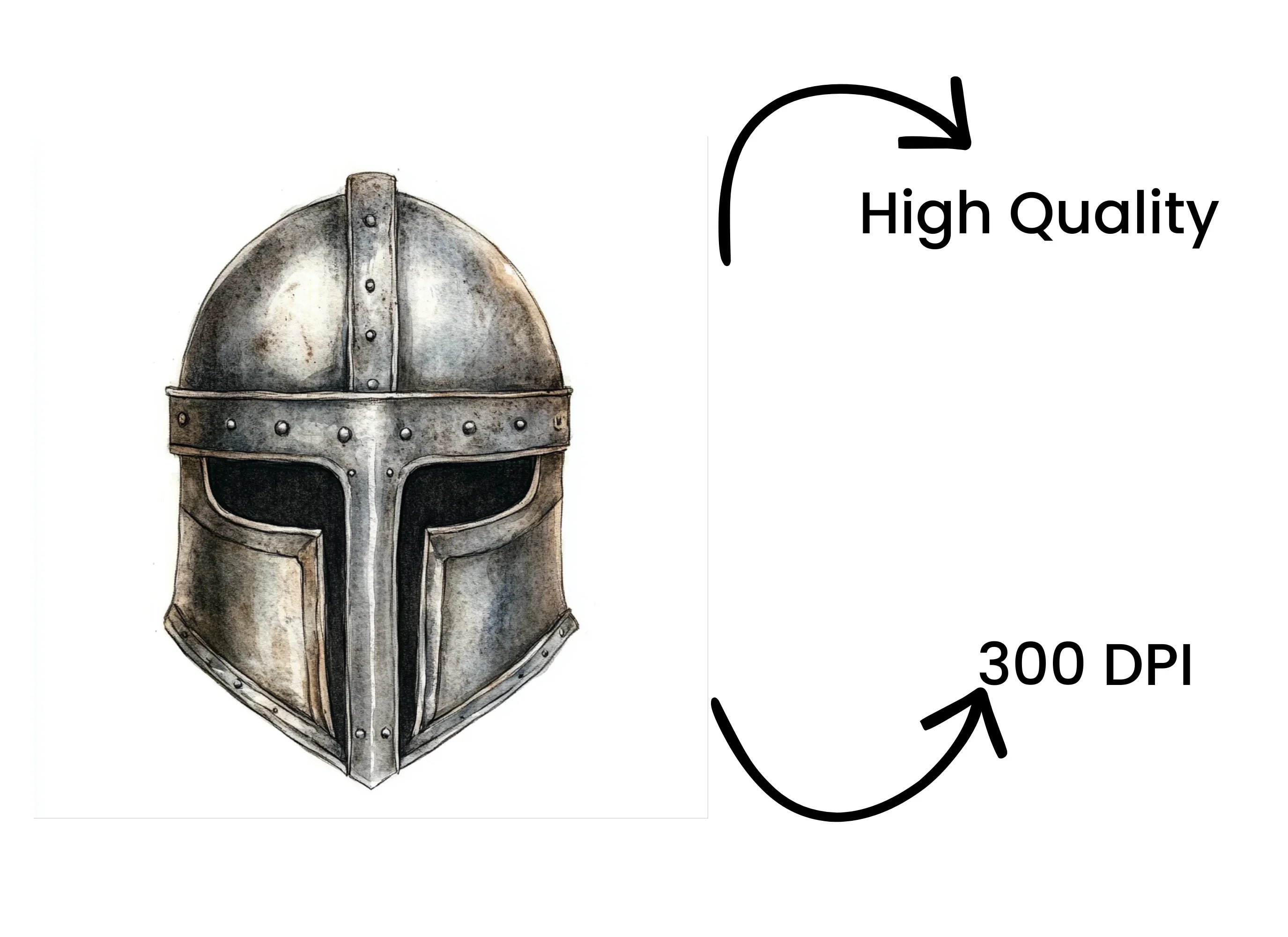 Medieval Knight Helmets Clipart Bundle