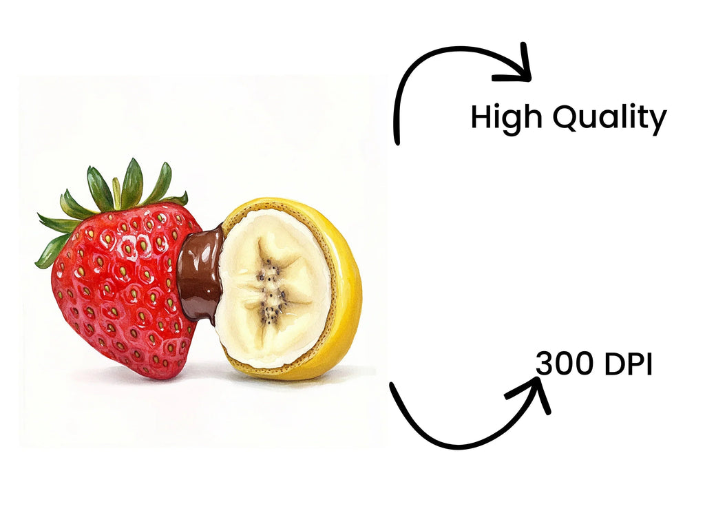 Strawberry Banana Chocolate Dip Clipart Bundle