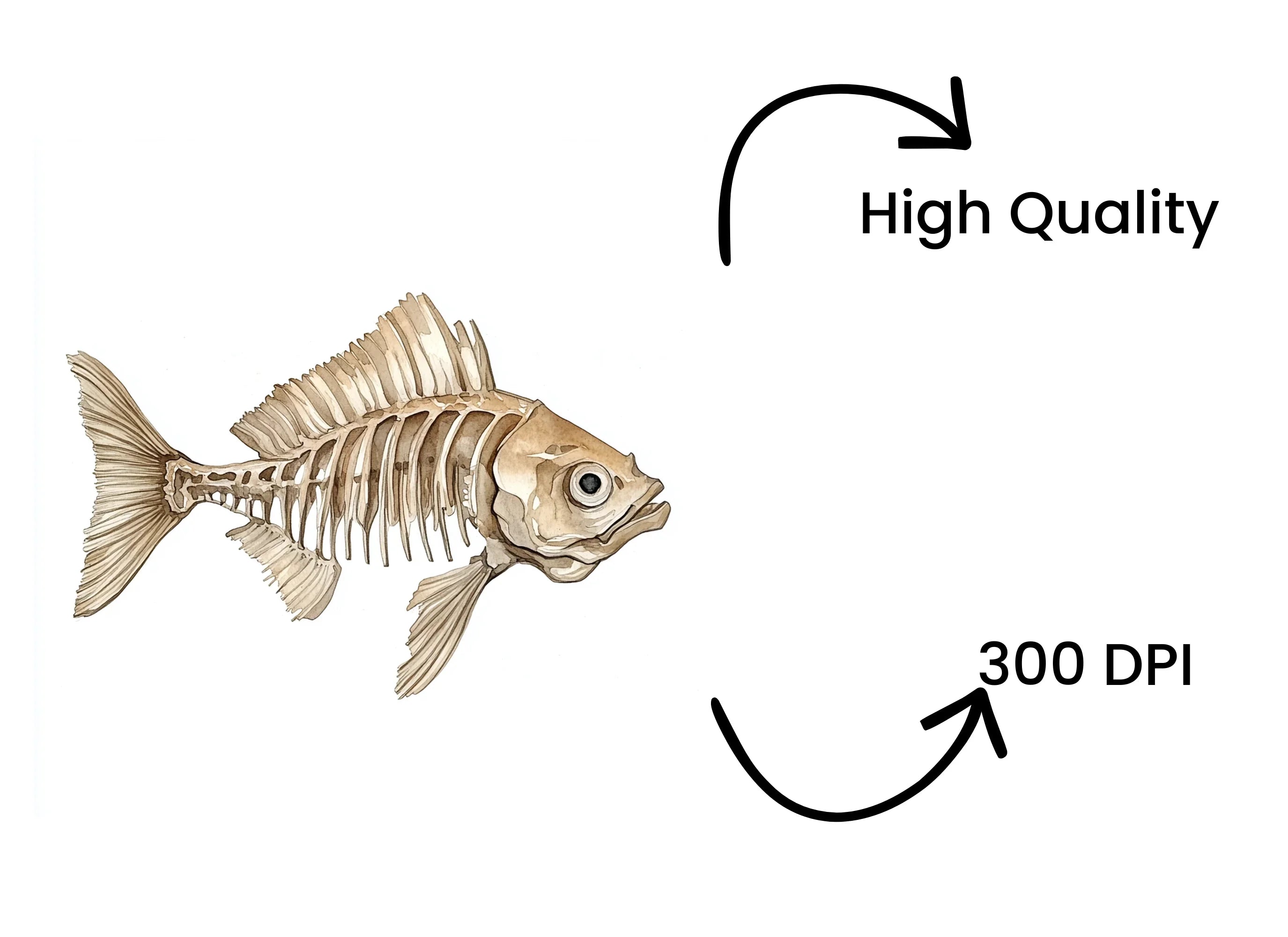 Fish Skeleton Clipart Bundle
