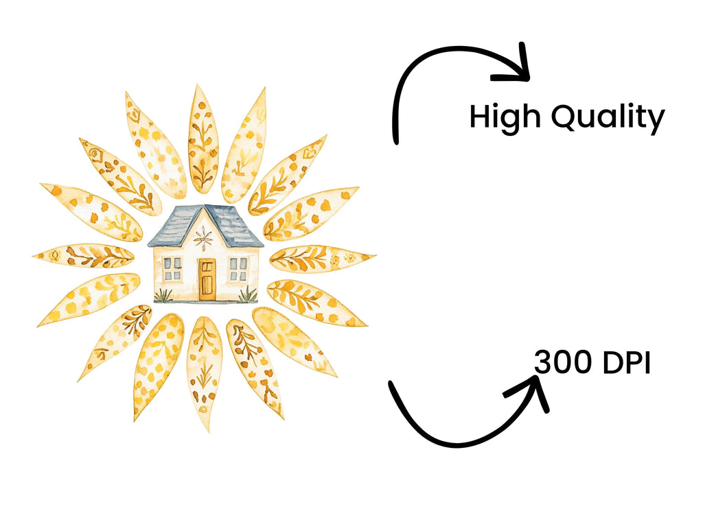 Sun and House Clipart Bundle