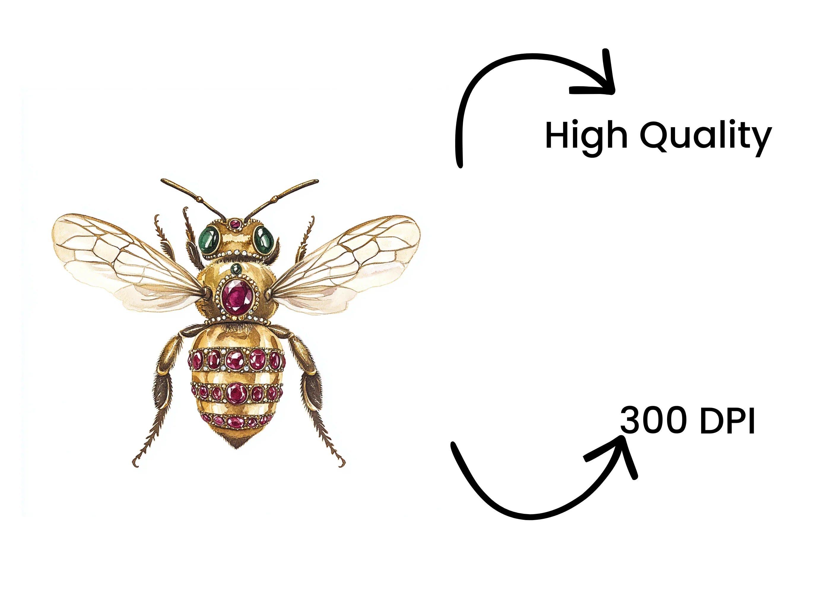 Jeweled Bee Clipart Bundle