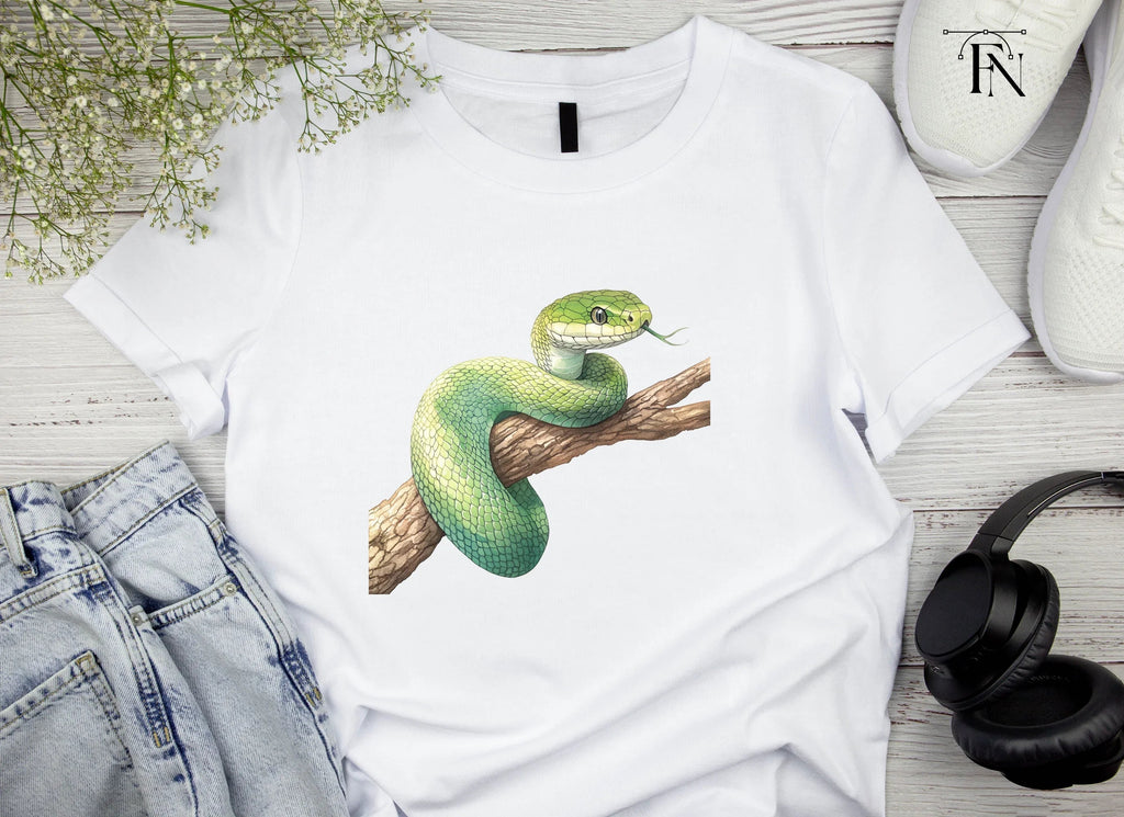 Green Snake on Branch Clipart Bundle