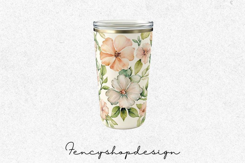 Floral Tumbler Clipart Bundle
