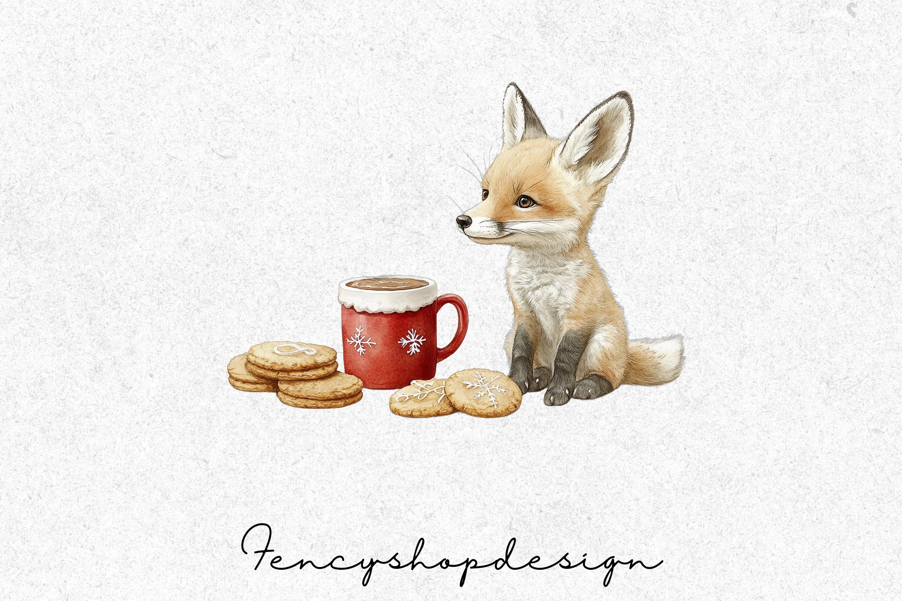 Festive Fox Christmas Baking Clipart Bundle