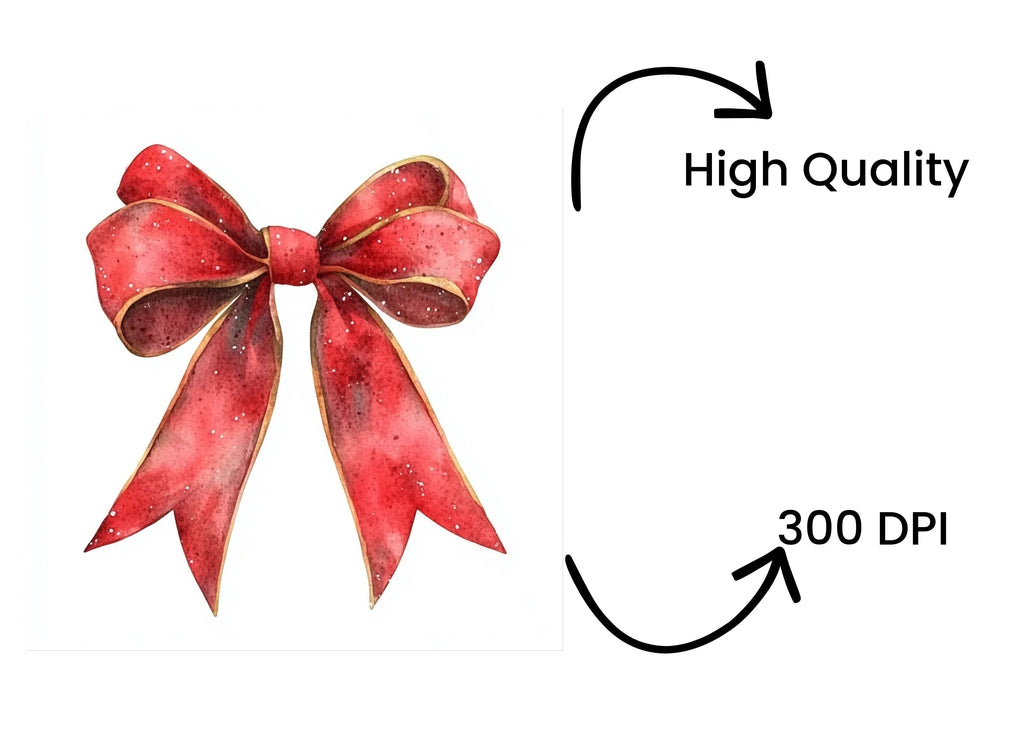 Red Bows Clipart Bundle
