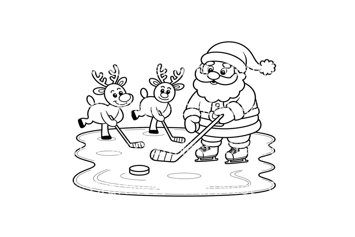 Santa Claus Hockey Coloring Books