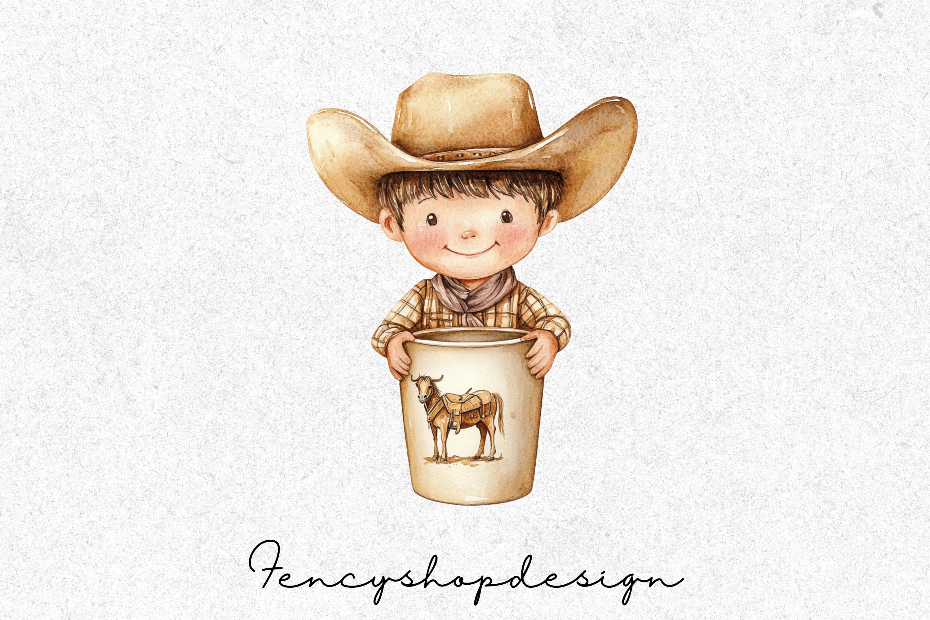 Cute Cowboy Tumbler Clipart Bundle