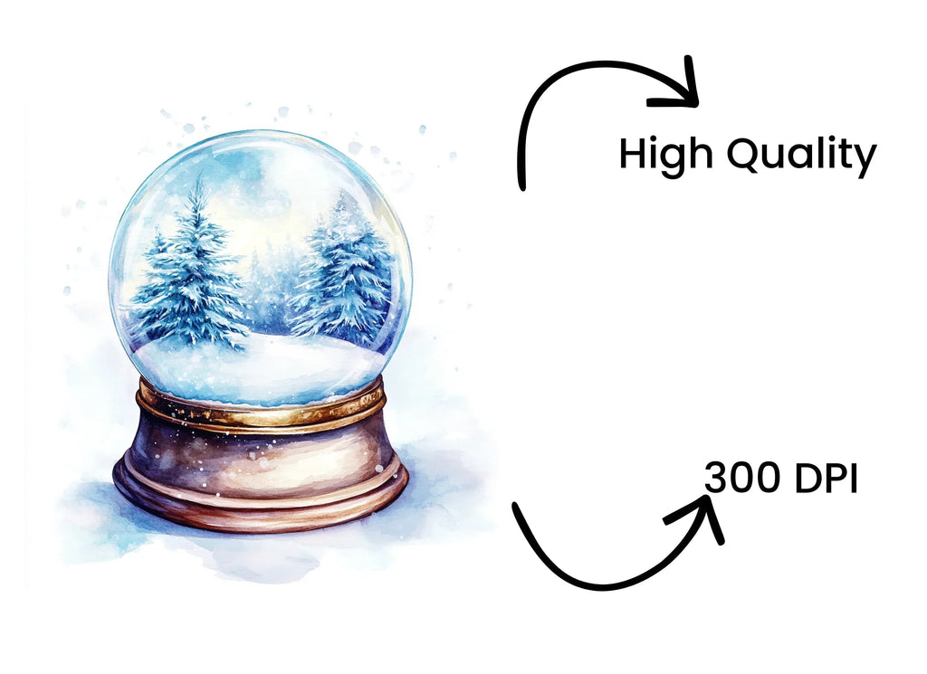 Enchanted Forest Snow Globe Clipart Bundle