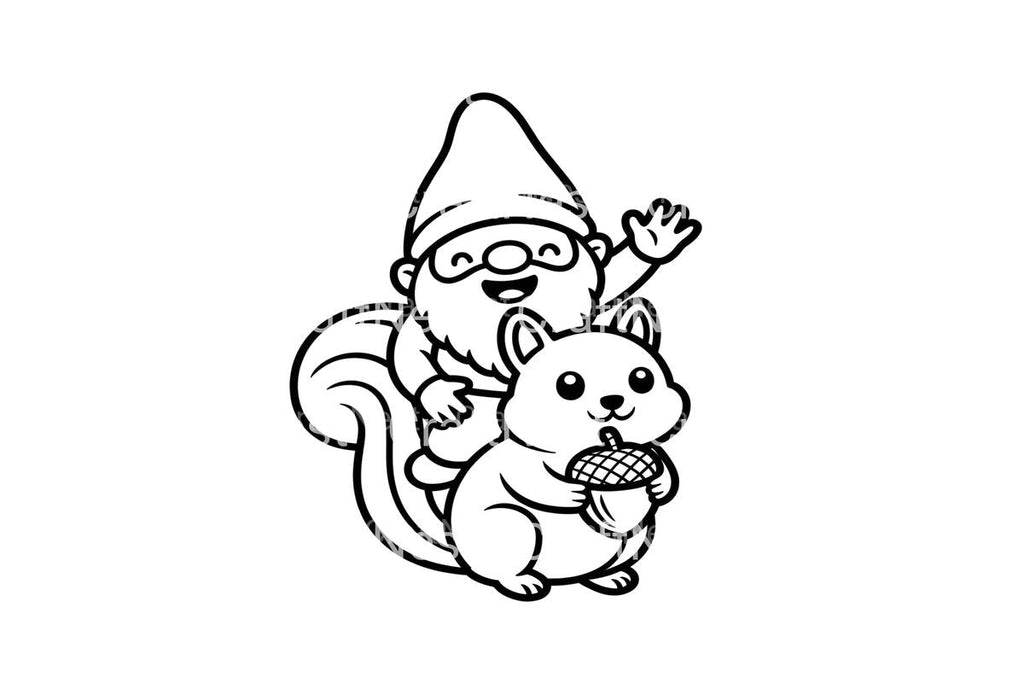 Gnome and Squirrel Friends Coloring Books
