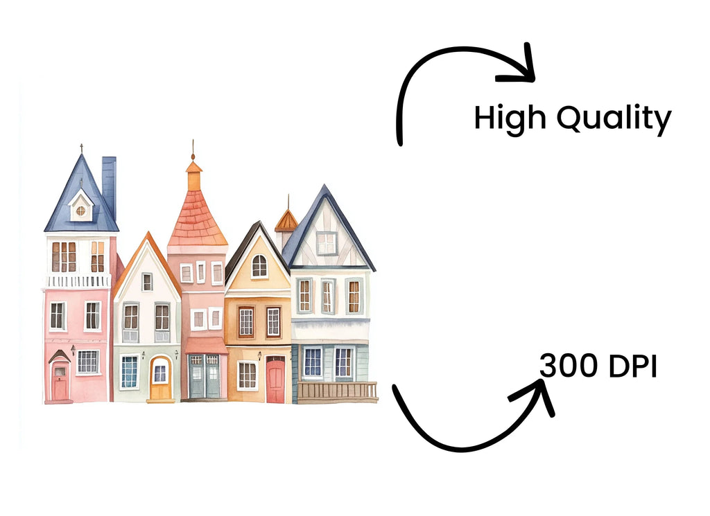 European Townhouse Clipart Bundle