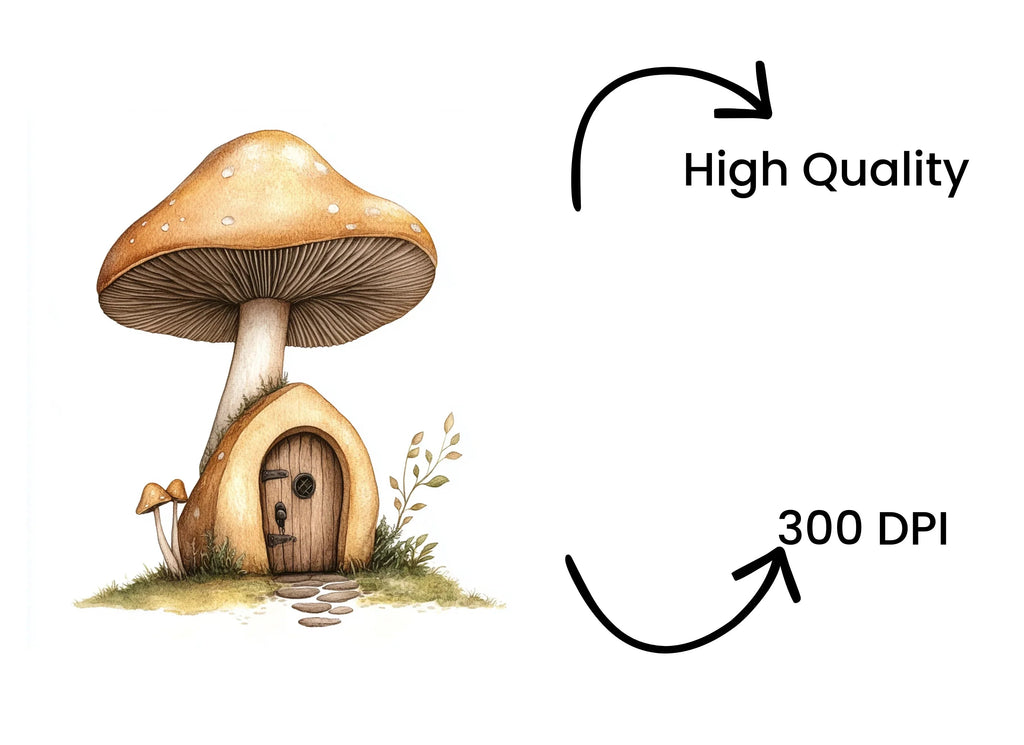 Mushroom House Clipart Bundle