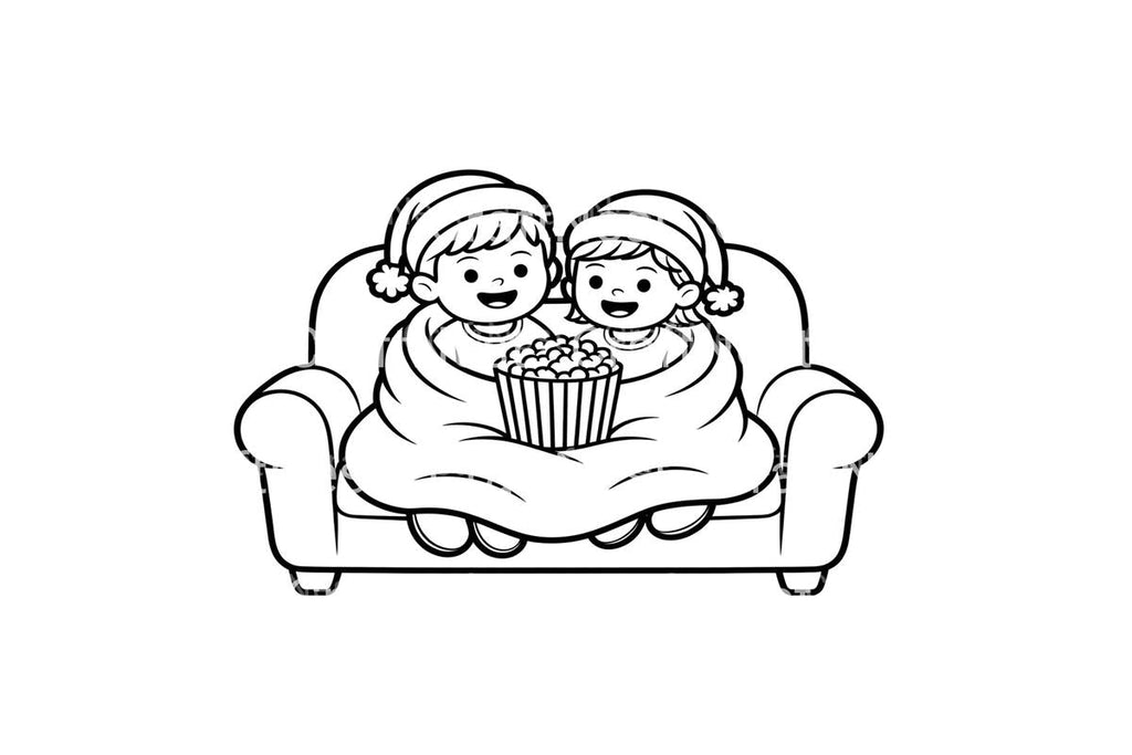 Cozy Christmas Movie Night Coloring Books