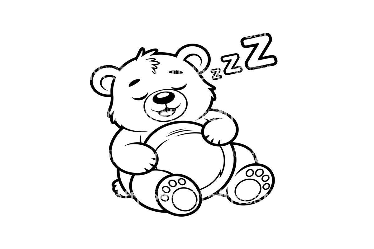 Cute Sleeping Bear Coloring Books
