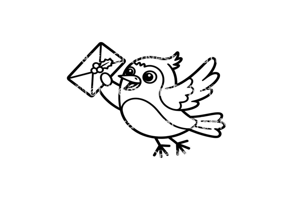 Christmas Birds with Letters Coloring Books