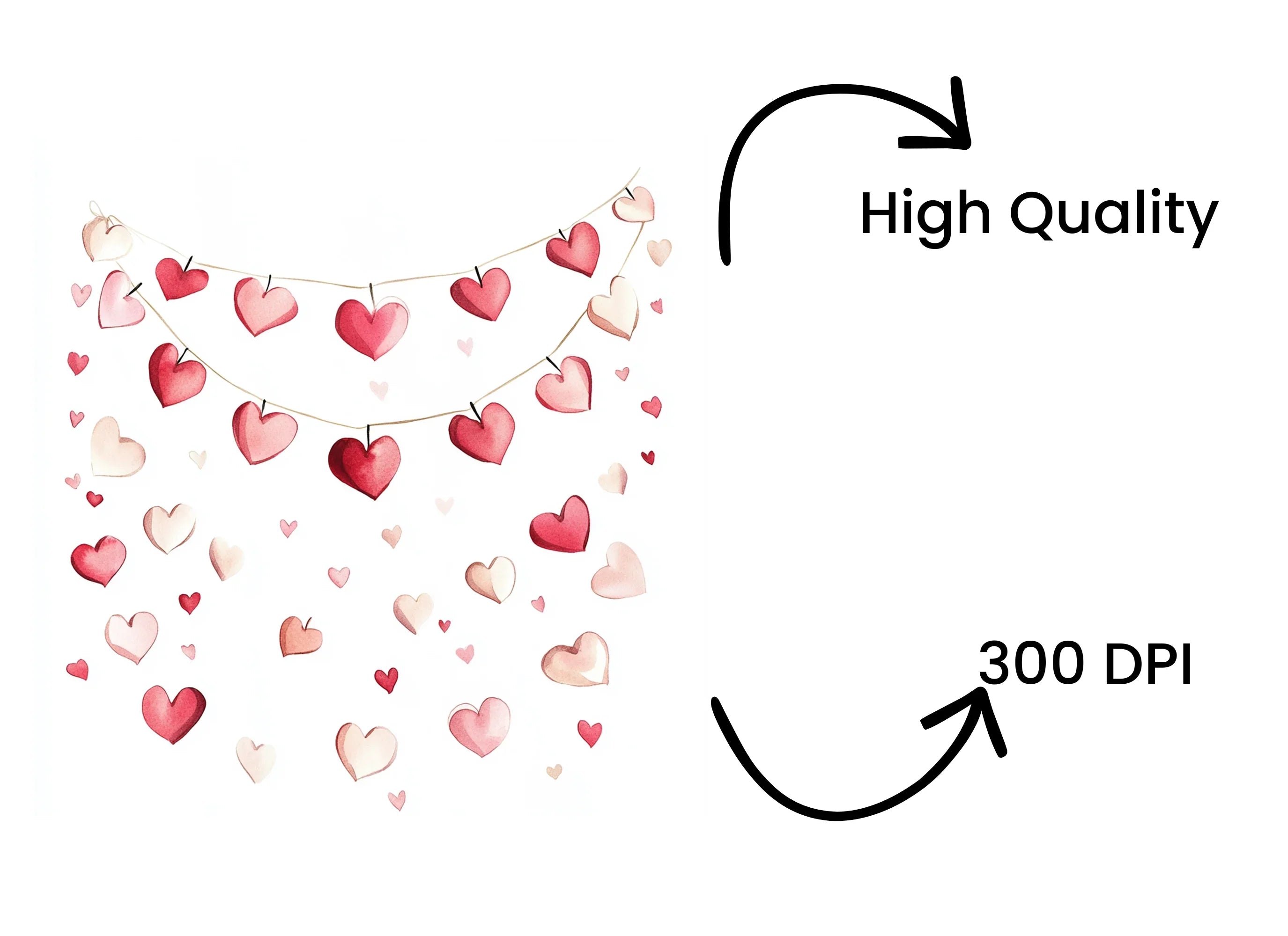 Heart Garland Clipart Bundle