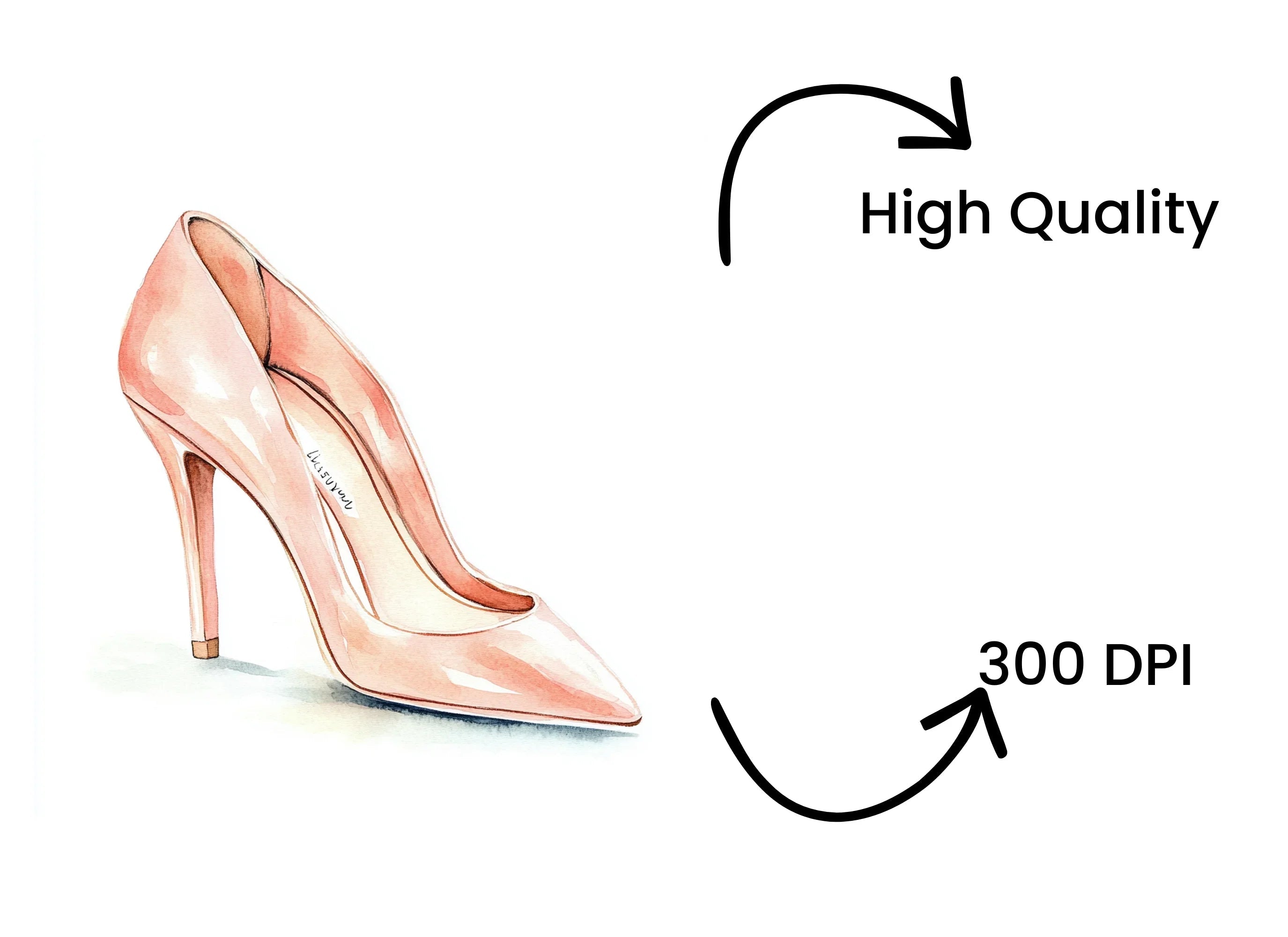 Elegant Nude High Heels Clipart Bundle