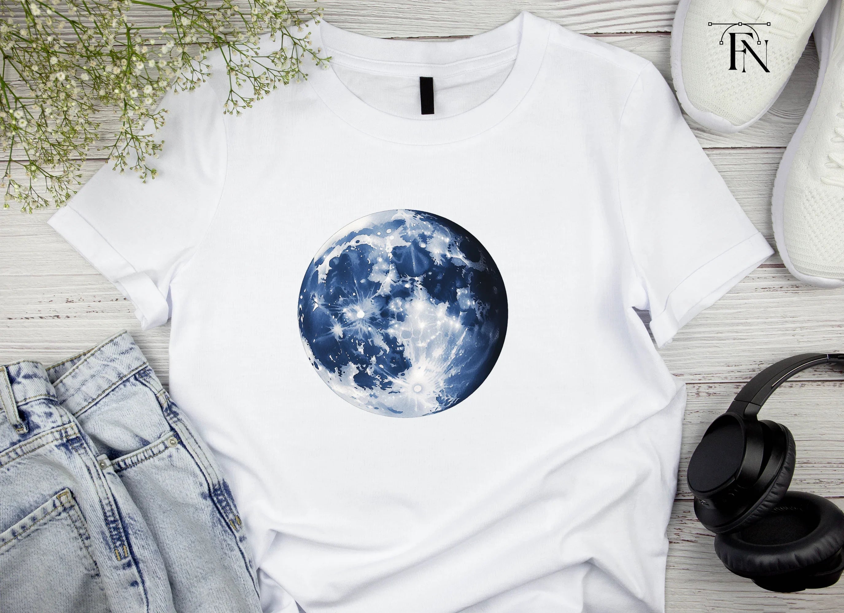 Blue Moon Phases Clipart Bundle